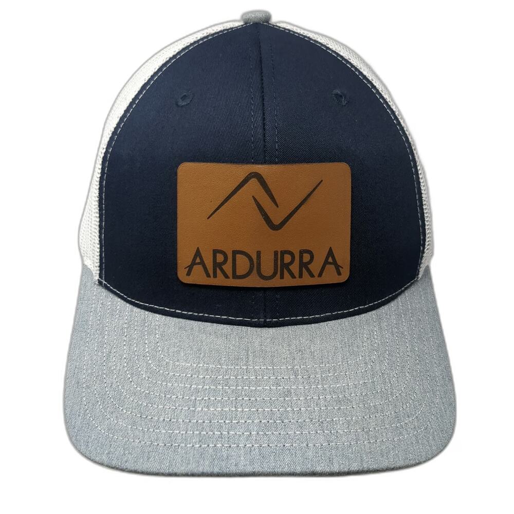 Richardson Trucker Hat Blue Gray White One Size Ardurra Leather Patch Mesh 112